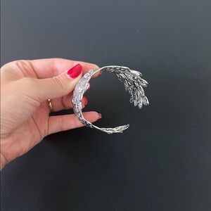 Silver Leaf Cuff Bracelet